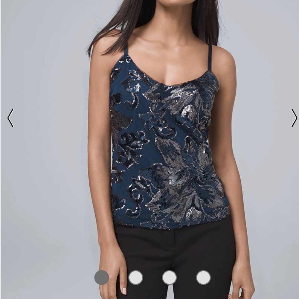 WHITE HOUSE BLACK MARKET SEQUIN FLOWER CAMI*NEVER WORN*